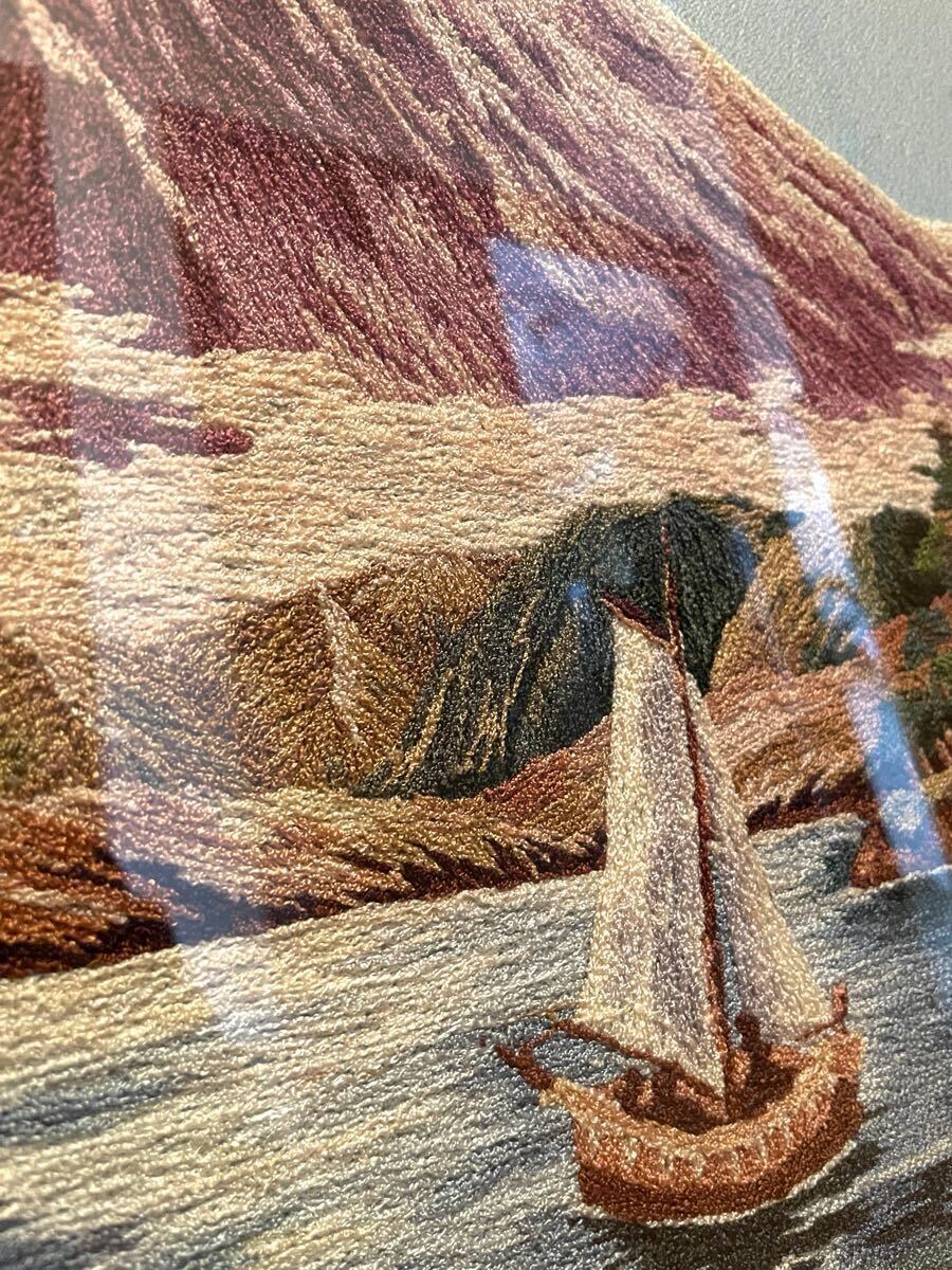 富士山 刺繍絵 絵画 刺繍 文化刺繍 風景画 美術品 工芸品 額縁 富士山 刺繍絵 絵画 刺繍 文化刺繍 風景画 美術品 工芸品 額縁