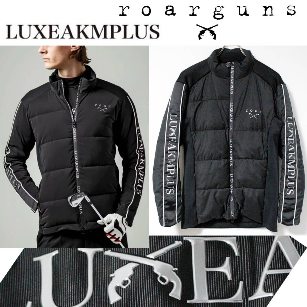 新品 LUXEAKMPLUS×roarコラボ スリーブロゴ 中綿ブルゾン Mサイズ　Ｋ4638