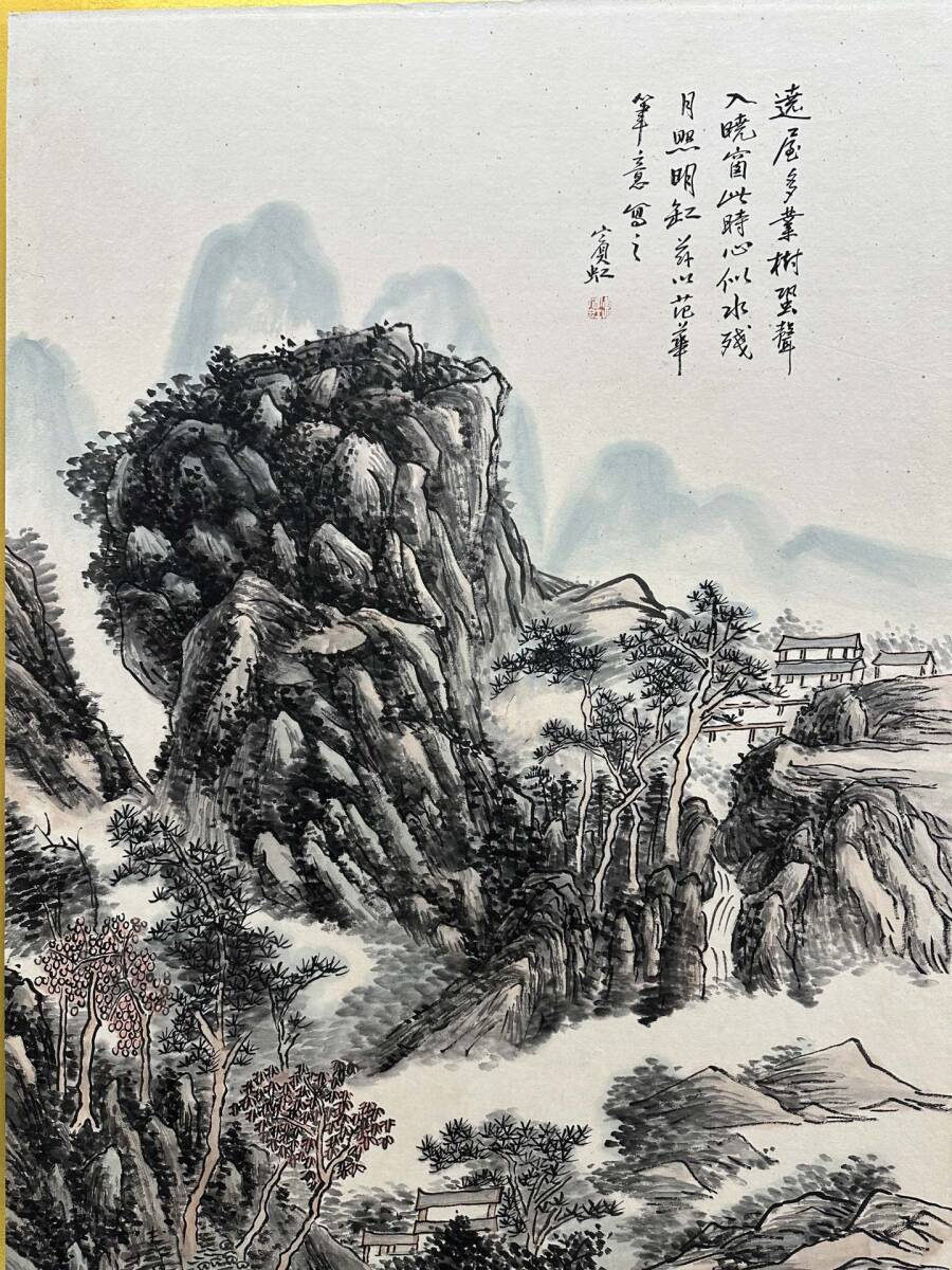 古美術 掛け軸 中国・近現代 高奇峰書 「雨風集会図」 紙本 立軸 古美術 掛け軸 中国・近現代 高奇峰書 「雨風集会図」 紙本 立軸
