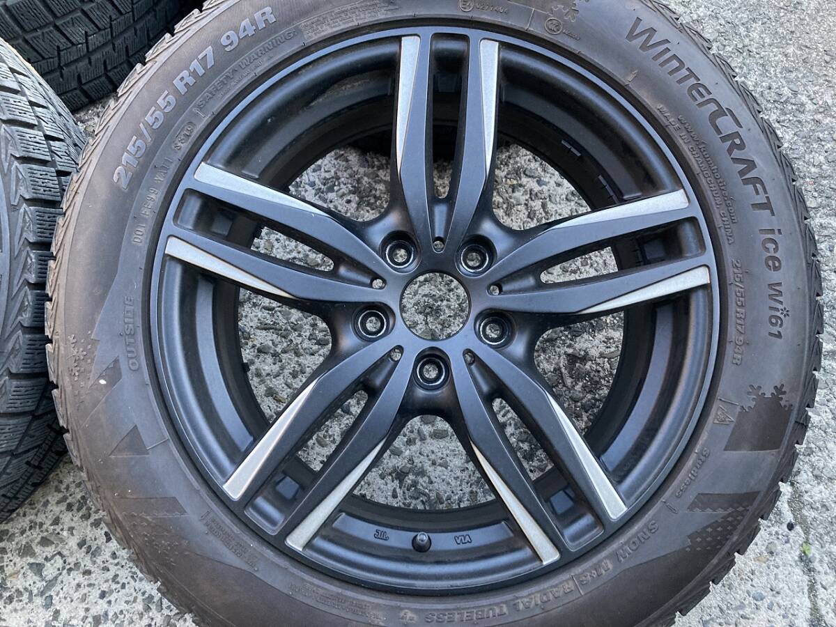 4本セット 215/55R17 17インチ 5H114.3 7J+48 スタッドレスタイヤ ヴェゼル クラウン プリウスα エスティマ マークX 