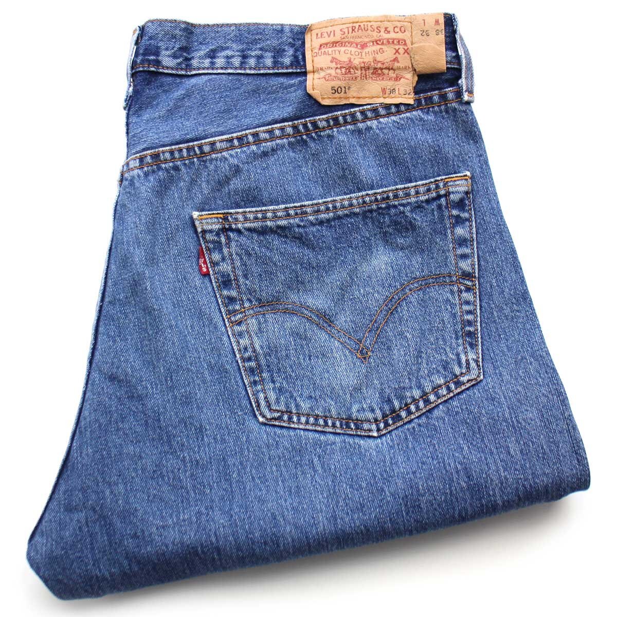 ★00s Levi'sリーバイス 501 デニムパンツ w38★SDP3380 オールド ジーンズ ストレート ヒゲ 縦落ち オーバーサイズ ビッグサイズ