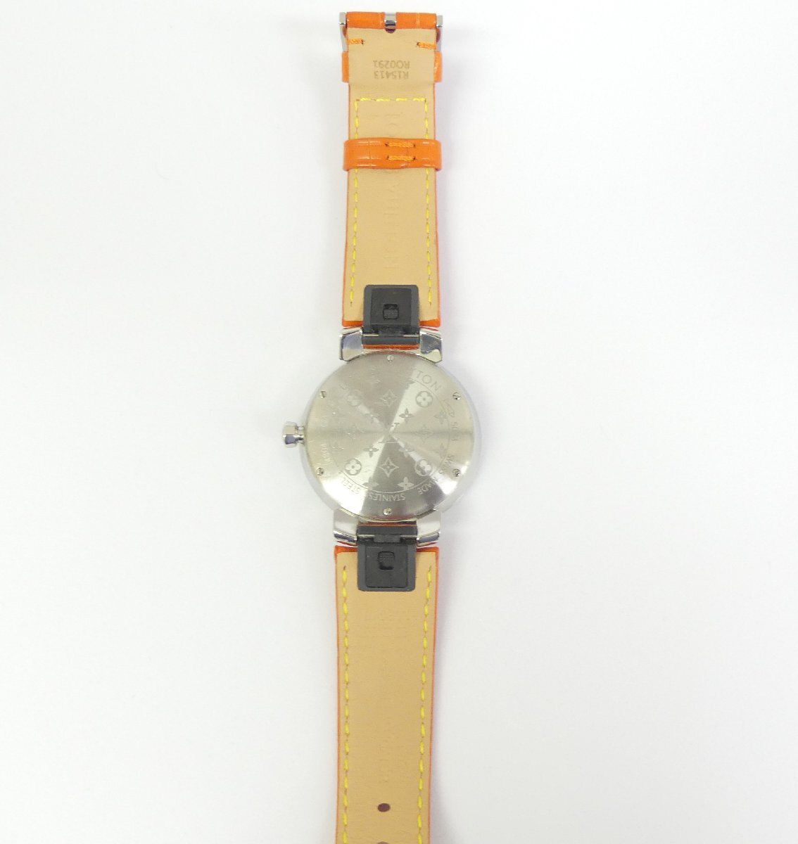 LOUIS VUITTON タンブールスリム モノグラム ディアモンダンテル ダイヤベゼル SS シェル オレンジクロコ QA110Z '22年購(gòu)入 メーカー保証有