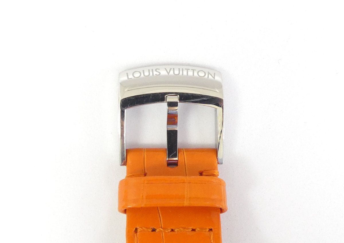 LOUIS VUITTON タンブールスリム モノグラム ディアモンダンテル ダイヤベゼル SS シェル オレンジクロコ QA110Z '22年購(gòu)入 メーカー保証有