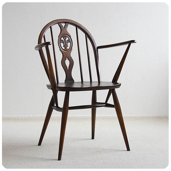 ◆イギリス ヴィンテージ アーコール シスルバックアームチェア 家具 アンティーク 「ERCOL」K-102