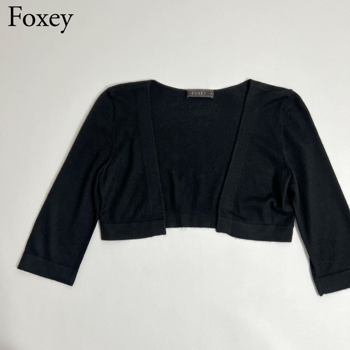 新品タグ付き✨Foxey フォクシー ボレロ ブラック 現行 38 フォクシー カーディガン 38 ボレロ ニット
