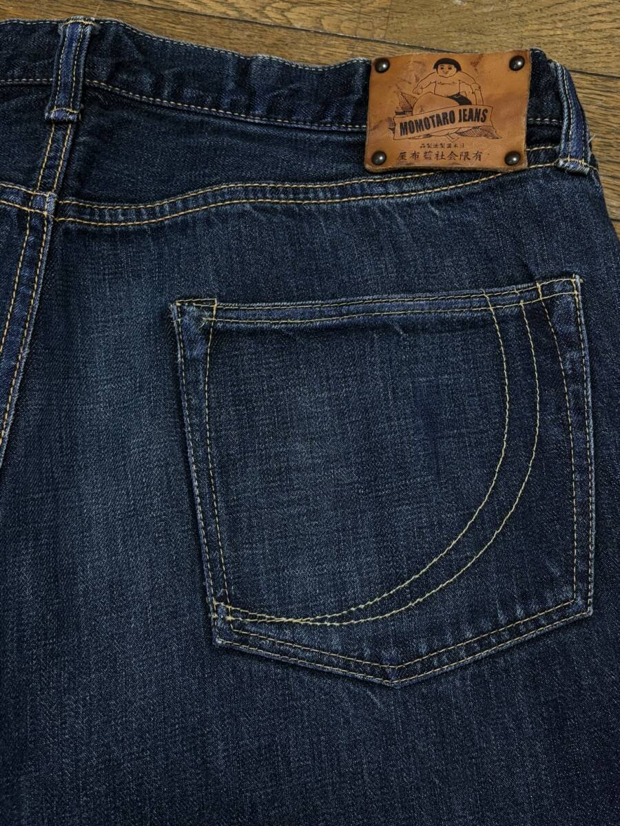 ※桃太郎ジーンズ MOMOTAROJEANS 銅丹 LOT G019-MK セルビッチデニムパンツ 未裾直 インディゴ 日本制 大きいサイズ 38 BJBE.A