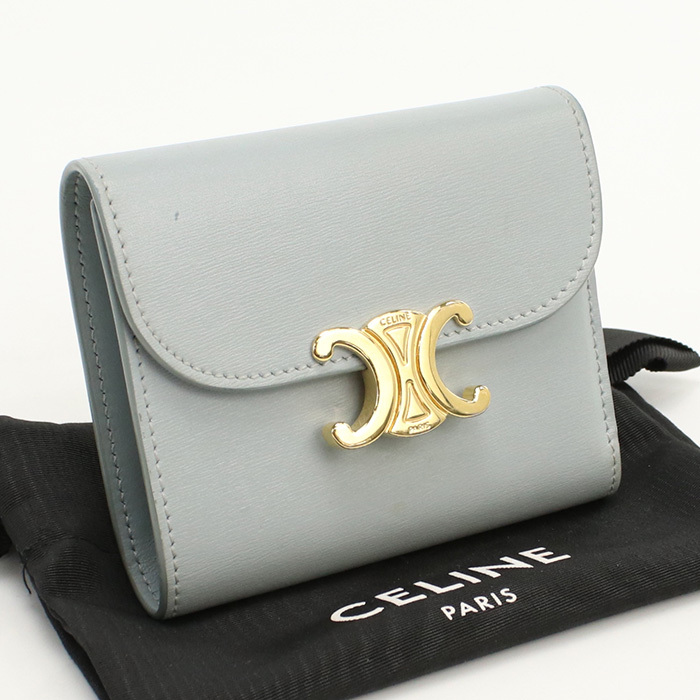 CELINE トリオンフ フラップウォレット10D78 3DPV【ランク：A】 中古良品セリーヌCELINE トリオンフ スモール フラップ