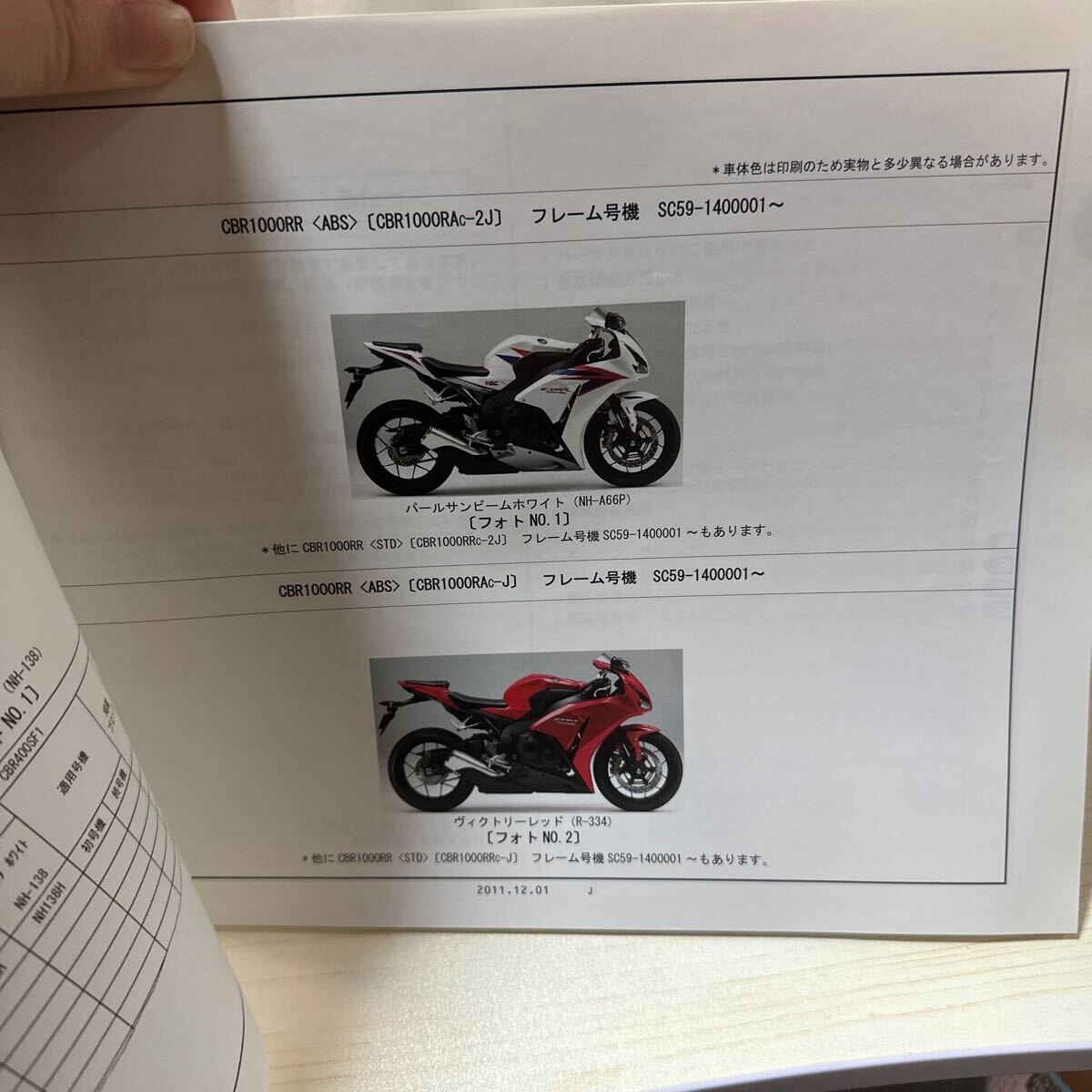 CBR1000RR STD каталог запчастей 1 версия CBR1000RRc Honda список запасных частей каталог руководство по обслуживанию список запасных частей CBR1000RR