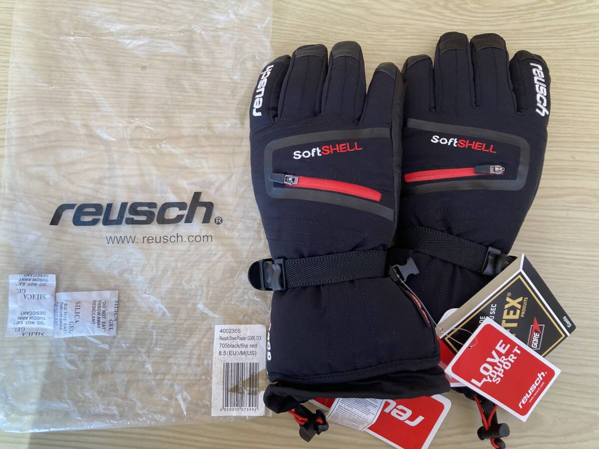 ●未使用タグ付き●Reusch●ロイシュ●Down Powder Gore-Tex●スキーグローブ●model 4002305●black/fire red●REAL DOWN●