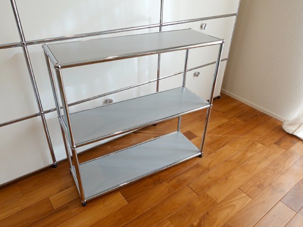 レア●USMハラー●haller●1列2段●オープンユニット●奧行25cm●スリム●マットシルバー●ブックシェルフ●本棚●ディスプレイ●アクタス