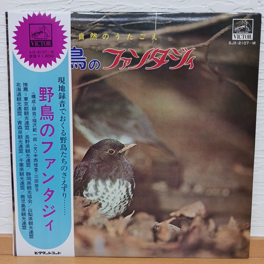 自然のうたごえ 野鳥のファンタジィ SJX-2107〜M 福沢範一郎 / 中西悟堂 / 三田斐子 【管17】