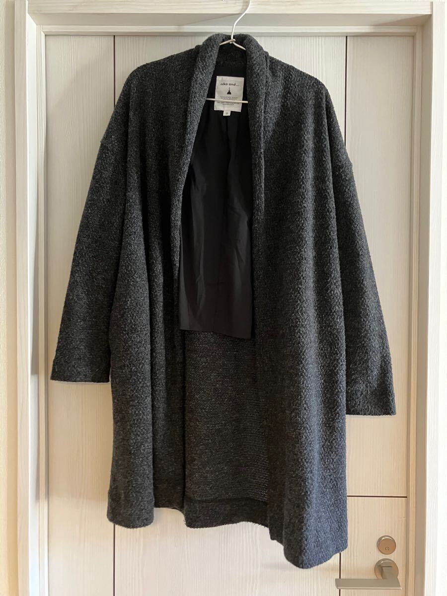 ダークグレー 薄手　ロングカーディガン　niko and...