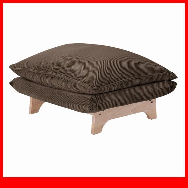 ソファ★新品/脚付きローソファ オットマン単品/ワイド サイドテーブルにも 日本製 完成品/コーデュロイ グレー/a3