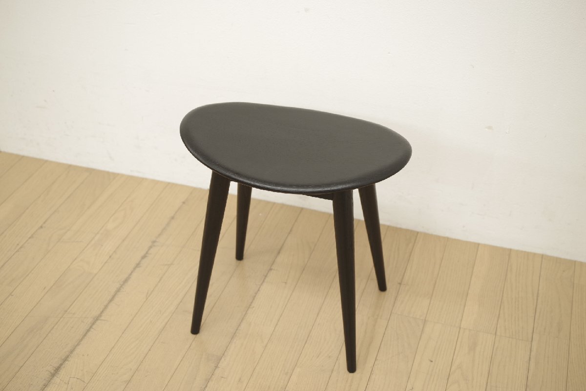 柏木工 KASHIWA THE SELECTIONシリーズ STOOL スツール EC17A 板座 オーク材 ブラック 高さ43cm 椅子 リビング 寝室 書斎 【A】