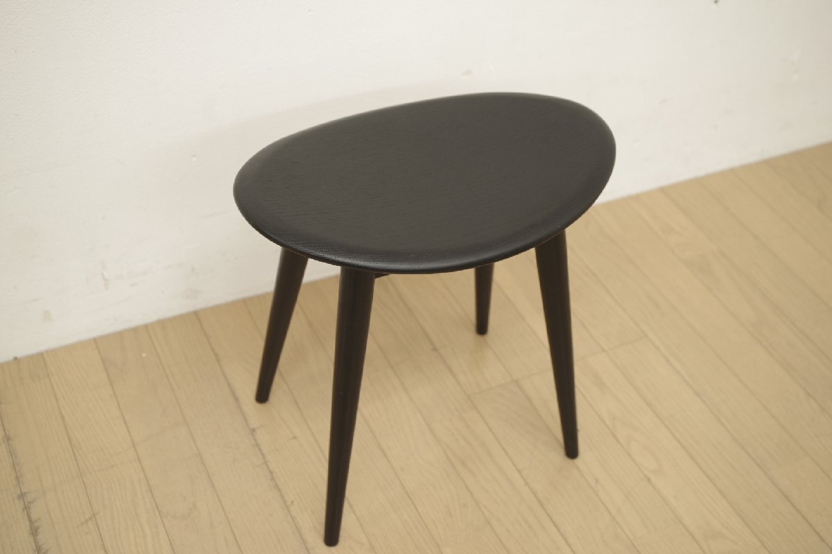 柏木工 KASHIWA THE SELECTIONシリーズ STOOL スツール EC17A 板座 オーク材 ブラック 高さ43cm 椅子 リビング 寝室 書斎 【B】