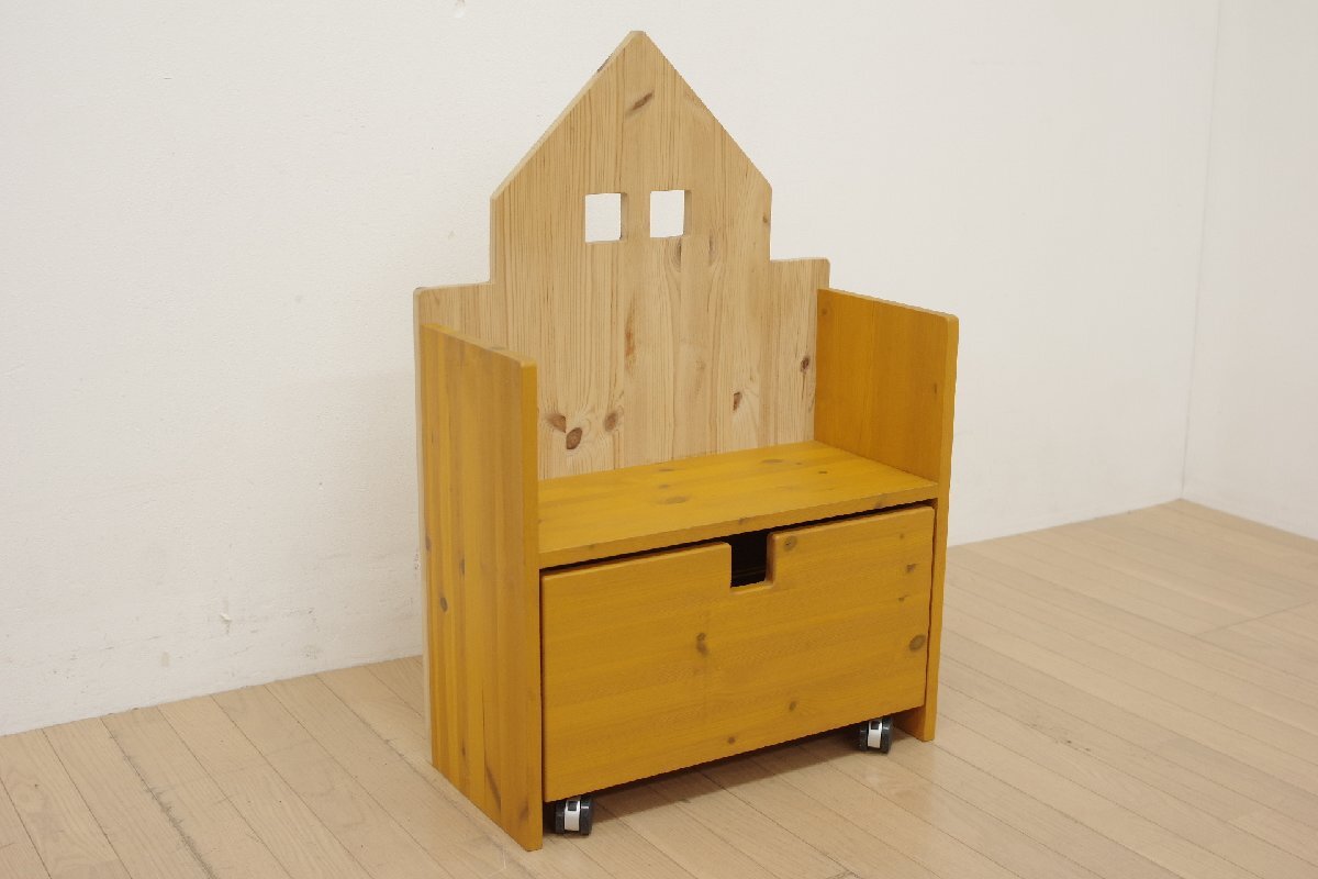 広松木工 WF ハウスシェルフ 060 ヒノキ 無垢材 イエロー 黄色 幅60cm 本棚 飾り棚 インテリア 子供部屋 キッズルーム 新品価格約8万円_画像1