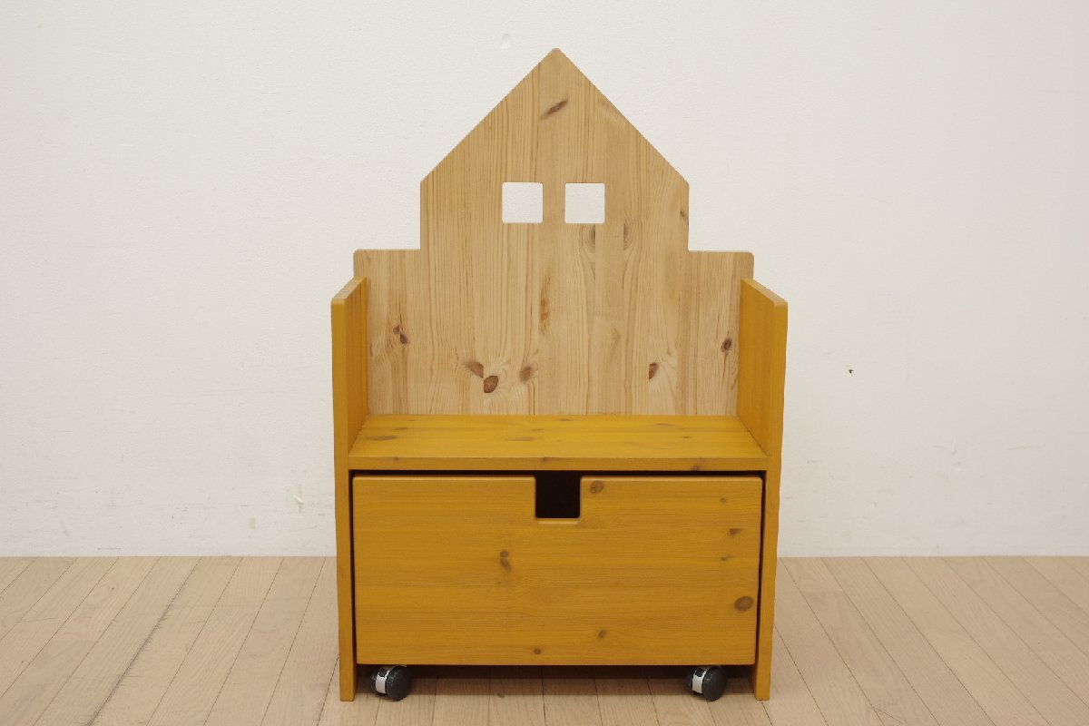 広松木工 WF ハウスシェルフ 060 ヒノキ 無垢材 イエロー 黄色 幅60cm 本棚 飾り棚 インテリア 子供部屋 キッズルーム 新品価格約8万円_画像2