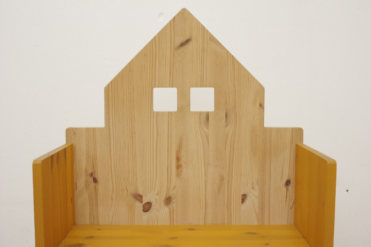 広松木工 WF ハウスシェルフ 060 ヒノキ 無垢材 イエロー 黄色 幅60cm 本棚 飾り棚 インテリア 子供部屋 キッズルーム 新品価格約8万円_画像3