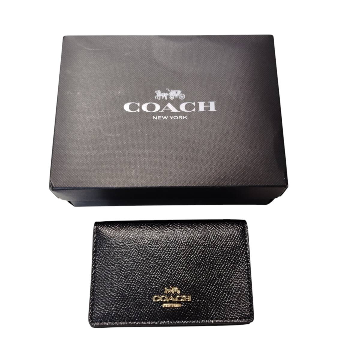 中古品】 COACH コーチ 名刺入れ カードケース ブラック 中古品】 COACH コーチ 名刺入れ カードケース ブラック