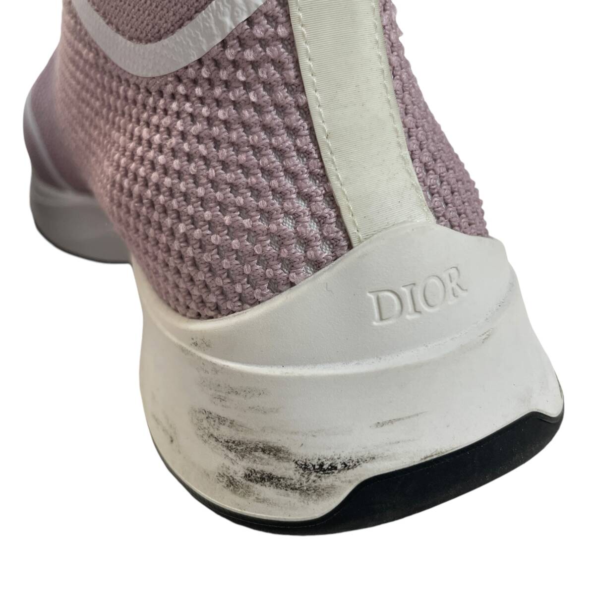 ◆中古品◆DIOR ディオール B25 ロゴ サイドジップ サイズ39 ハイカット スニーカー メンズ スニーカー ピンク系 X80662NC_画像5