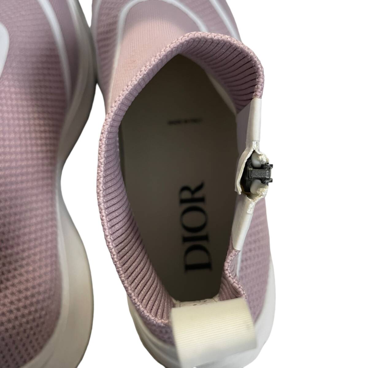 ◆中古品◆DIOR ディオール B25 ロゴ サイドジップ サイズ39 ハイカット スニーカー メンズ スニーカー ピンク系 X80662NC_画像6