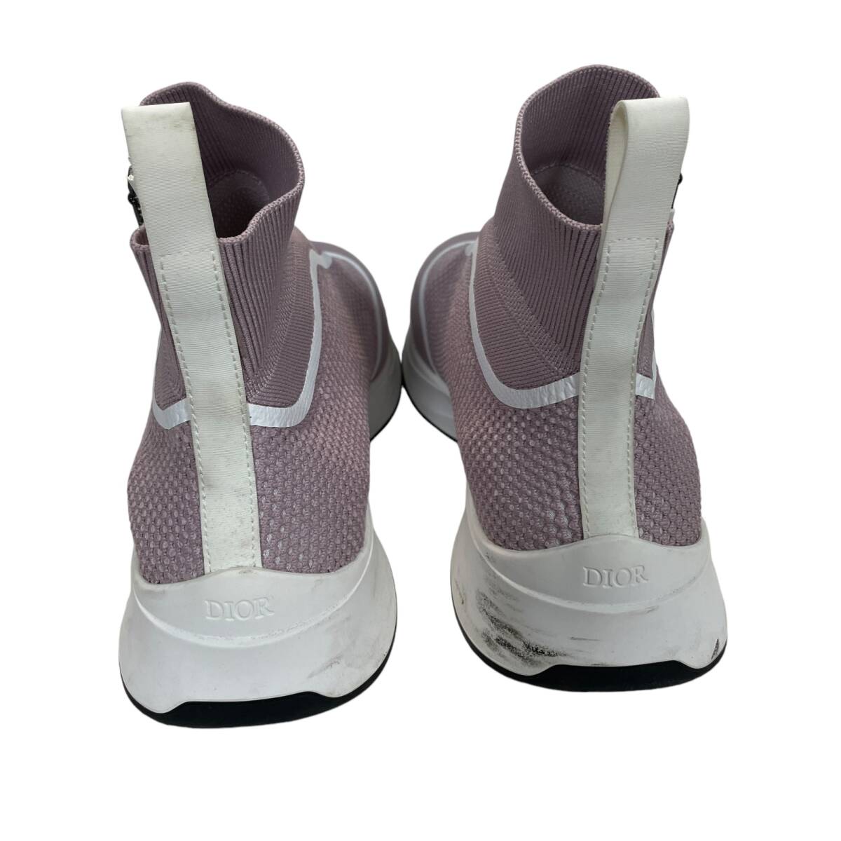 ◆中古品◆DIOR ディオール B25 ロゴ サイドジップ サイズ39 ハイカット スニーカー メンズ スニーカー ピンク系 X80662NC_画像8