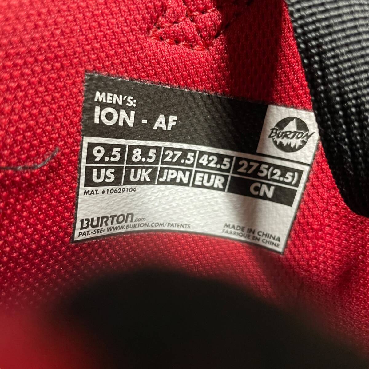 ◆中古品◆ メンズ Burton バートン ION-AF アイオン ワイド スノーボードブーツ スノボ 27.5cm ブラック 保存袋付 V79680NC