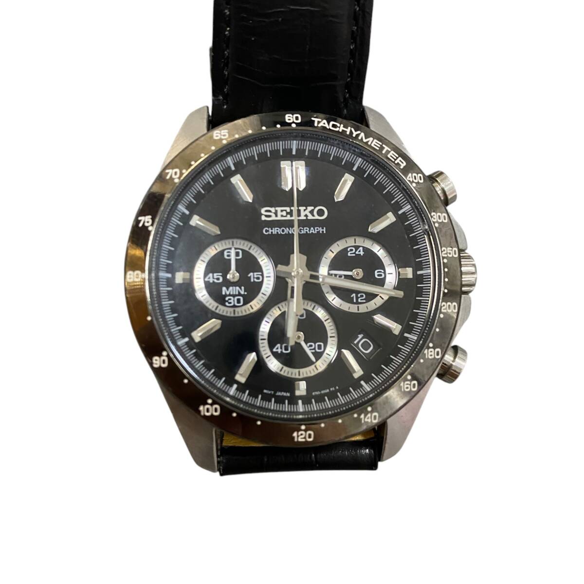 【中古品】 SEIKO セイコー クロノグラフ 8T63-00D0 クオーツ メンズ 腕時計 ベルト社外 尾錠純正 本体のみ W81020RD