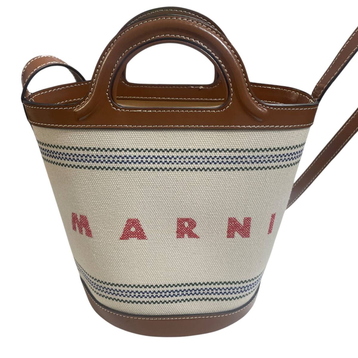 * не использовался товар *MARNI maru 2 Toro pika задний маленький ковш BMMP0096U2 P6457 парусина ткань сумка на плечо мешочек Q81423NC