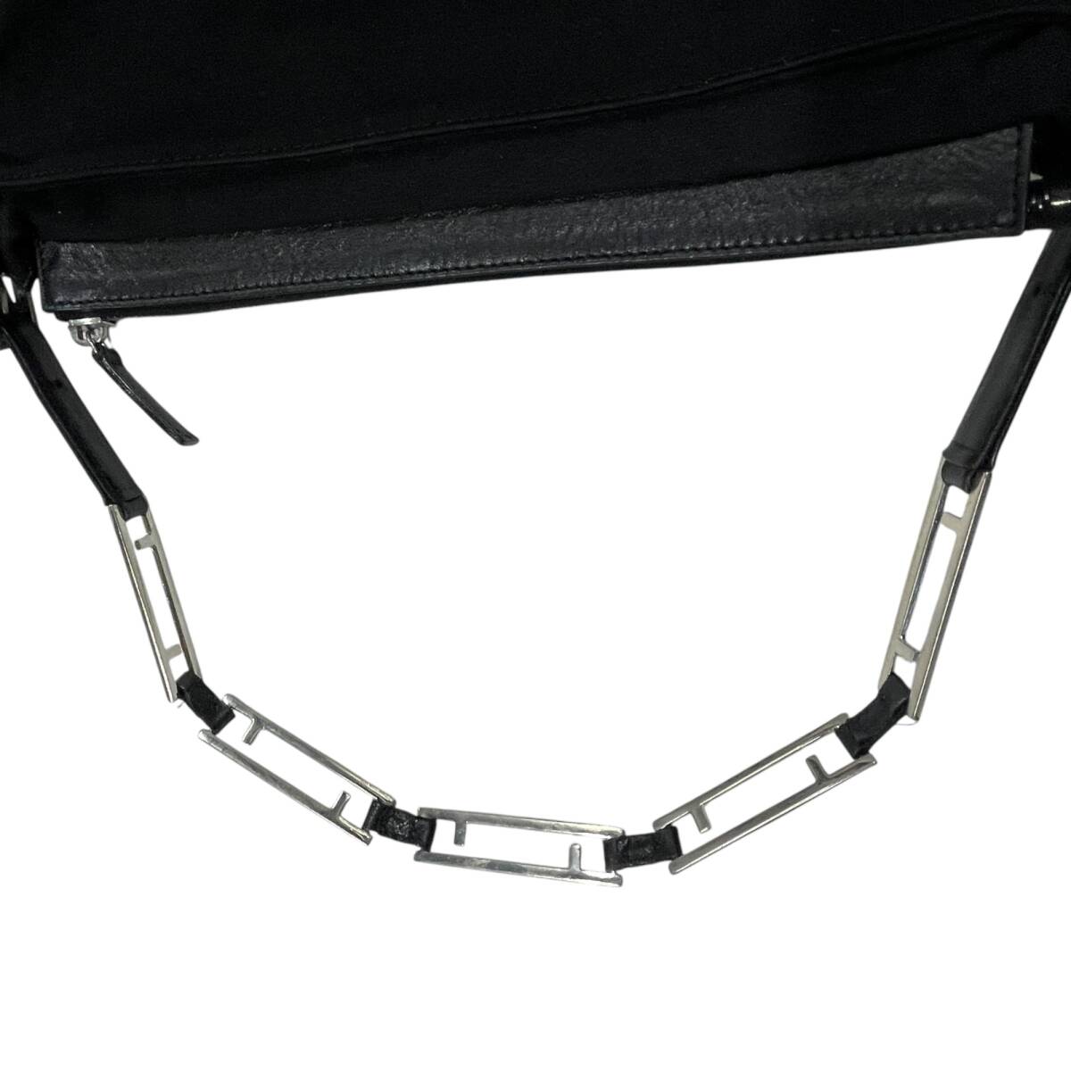 ◆中古品◆フェンディ FENDI ブラック シルバー レディース バッグ ショルダー ハンドバッグ 生活臭あり Q1-342NB