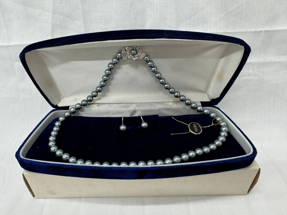 人工真珠 パールネックレス パールイヤリング ケース付き レディース アクセサリー 冠婚葬祭 DYJ1865