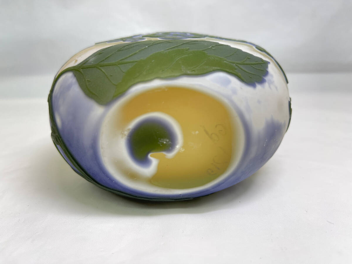 エミールガレ emile galle 多色多層 カメオ彫り 紫陽花之図 13cm