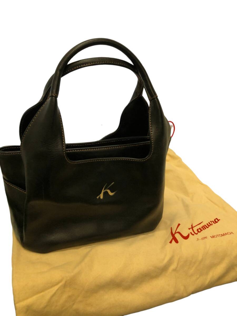 Kitamura MOTOMACHI ハンドバッグ レザー ブラック キタムラ バッグ 鞄 中古 SKD3418