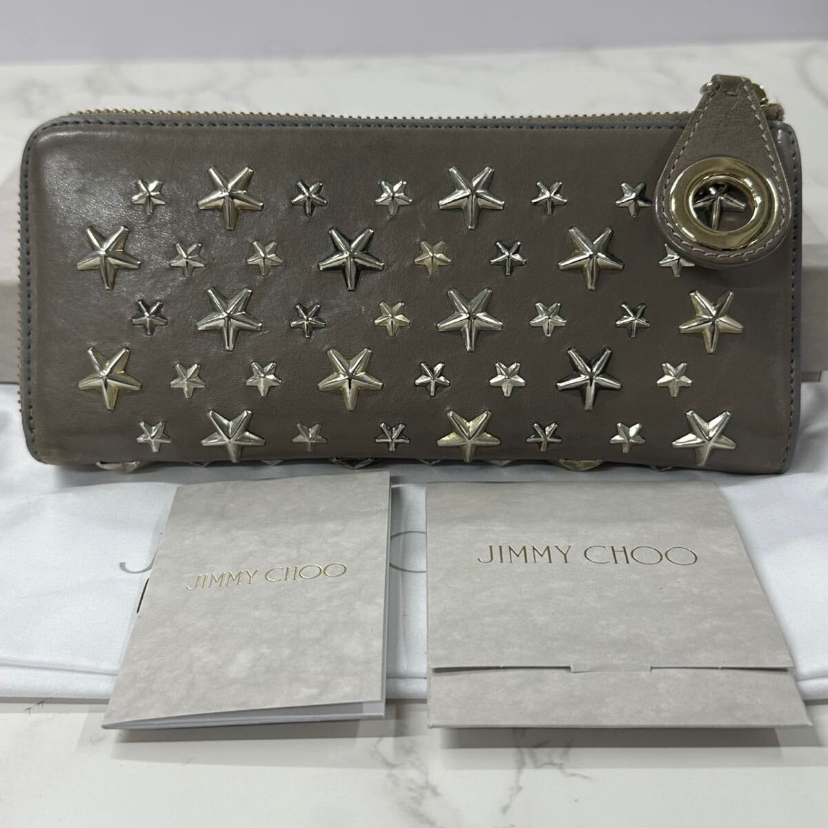 ジミーチュウ JIMMY CHOO 長財布 スター スタッズ レザー ジミーチュウ JIMMY CHOO 長財布 スター スタッズ レザー
