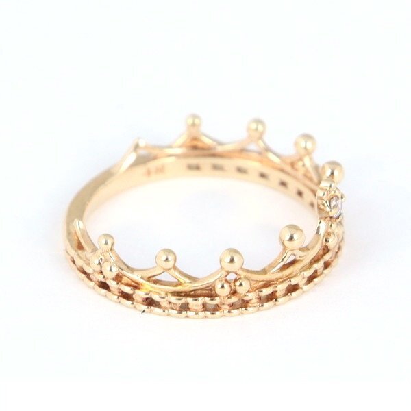 Aランク【ノジェス】ダイヤモンドリング/ティアラ/K10PG/3號(hào)/1.3g/0.01ct/レディース/アクセサリー/ピンクールド/NOJESS