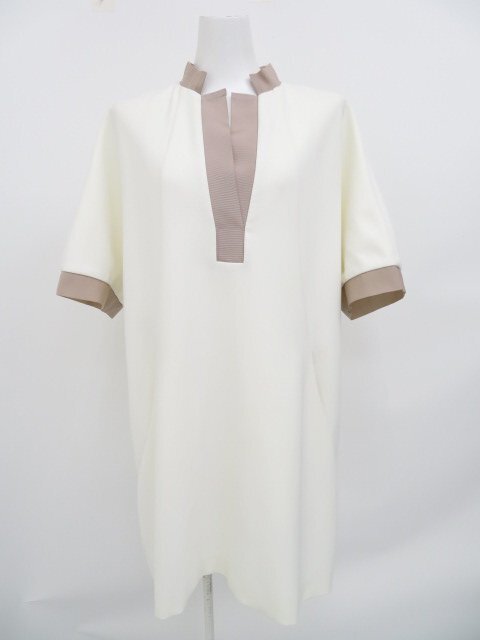 FOXEY　NEW　YORK　colecton GROSGRAIN MIX MEDIA TUINIC DRESS　35646　ホワイト　38　中古A1　AP-107340