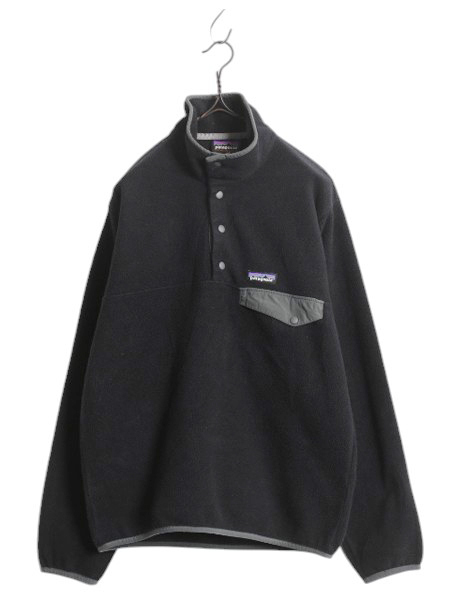 パタゴニア ライトウェイト シンチラ スナップT メンズ S / 18年製 PATAGONIA アウトドア プルオーバー フリース ジャンパー ツートン 黒