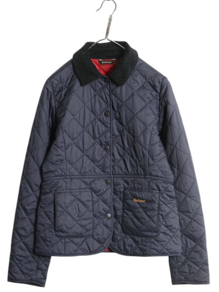 バブアー 中綿 ナイロン キルティング ジャケット キッズ 110cm 程 古著 Barbour 英國(guó)王室 ジャンパー ハーフ コート ブルゾン 紺 子供 服