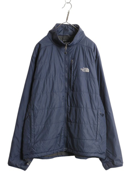 ノースフェイス 中綿 ナイロン ジャケット メンズ XL 古着 The North Face フルジップ ブルゾン アウトドア プリマロフト 大きいサイズ 紺