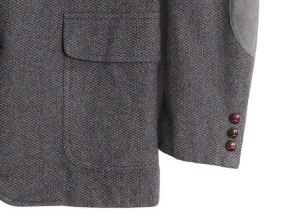 90s USA製 ペンドルトン ツイード テーラード ジャケット メンズ M 程/ オールド PENDLETON ブレザー ウール 本革 レザー エルボーパッチ_画像6