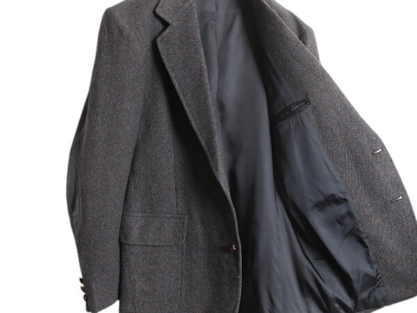 90s USA製 ペンドルトン ツイード テーラード ジャケット メンズ M 程/ オールド PENDLETON ブレザー ウール 本革 レザー エルボーパッチ_画像8