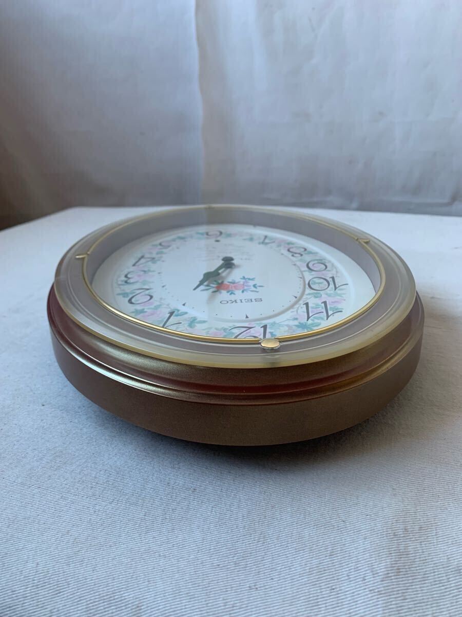 動作確認(rèn)済 オルゴール6曲付 デザインが素敵なSEIKOオーバル型壁掛け時計 セイコーインテリアディスプレイアンティークビンテージオブジェ