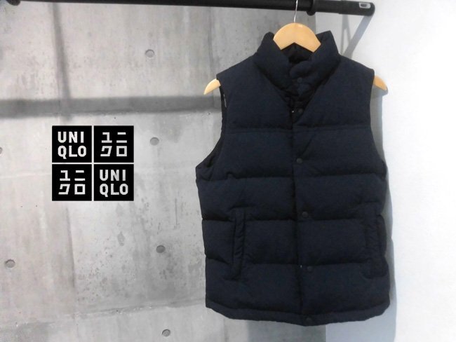 UNIQLO ユニクロ ナイロン ダウンベスト S/ダウンジャケット/紺 ダークネイビー/メンズ/311-178773