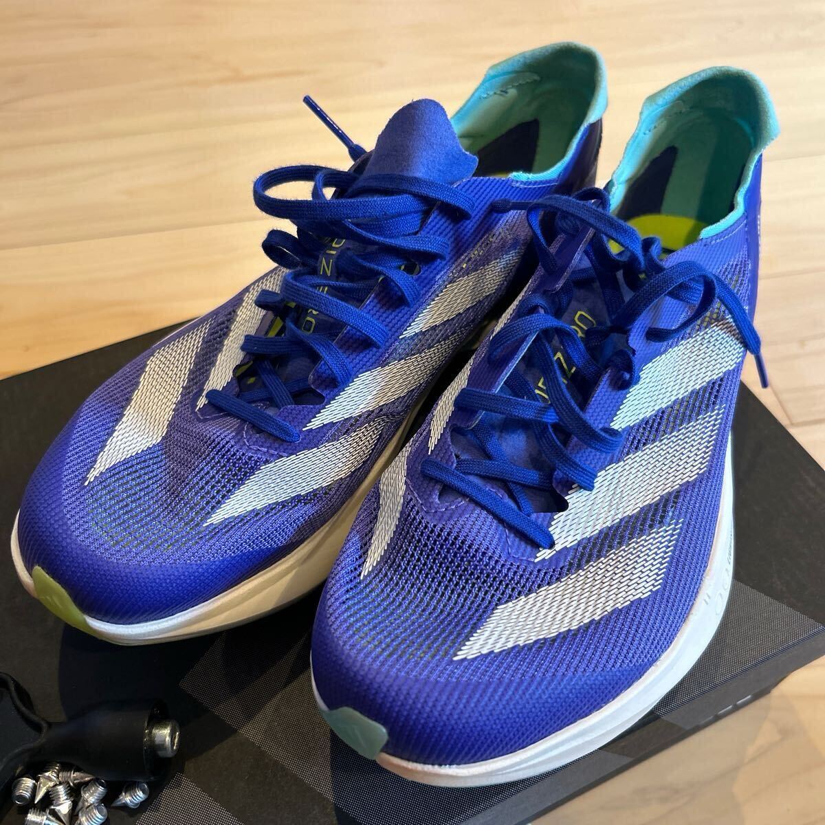 【ほぼ新品】adidas ADIZERO AVANTI ブルー　25.5cm IF1189 陸上スパイク アバンチ
