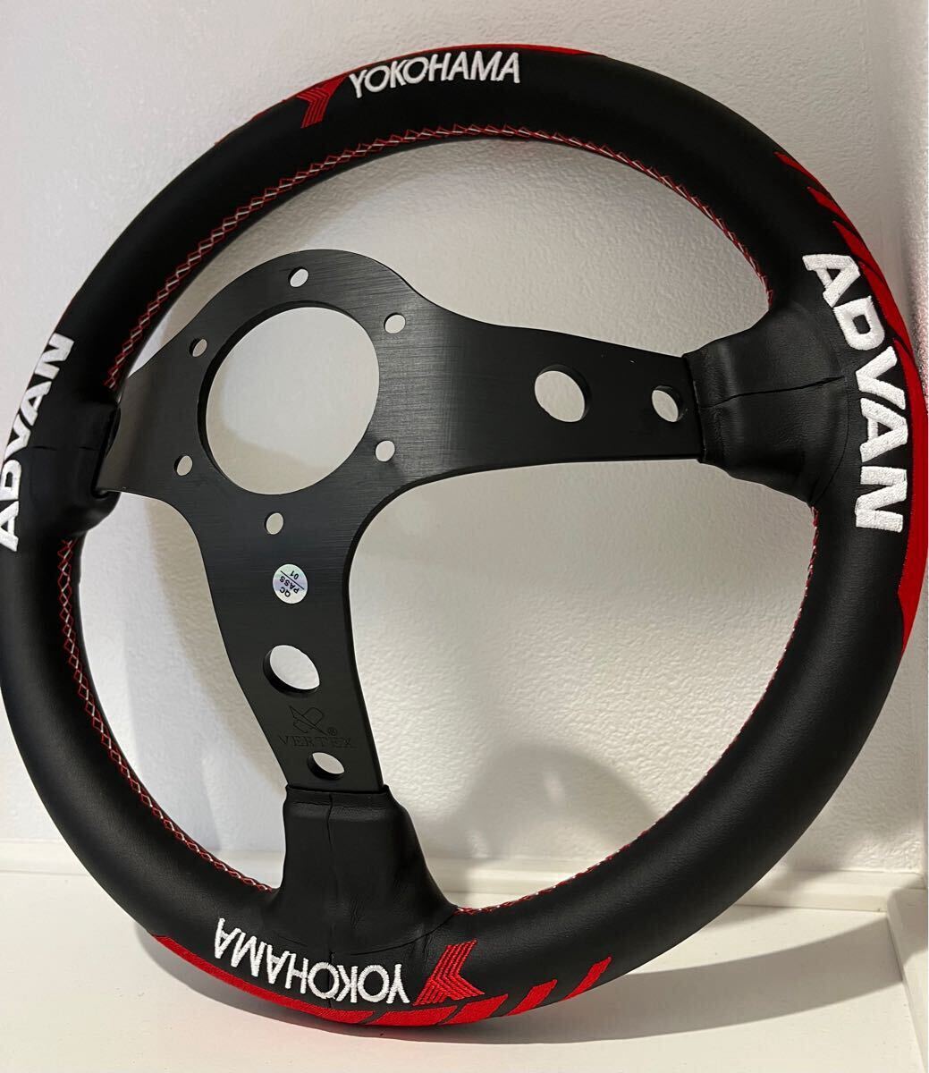 VERTEX ADVAN コラボ　ステアリング　ディープコーン ADVAN×VERTEXコラボレーションステアリング 本革仕様