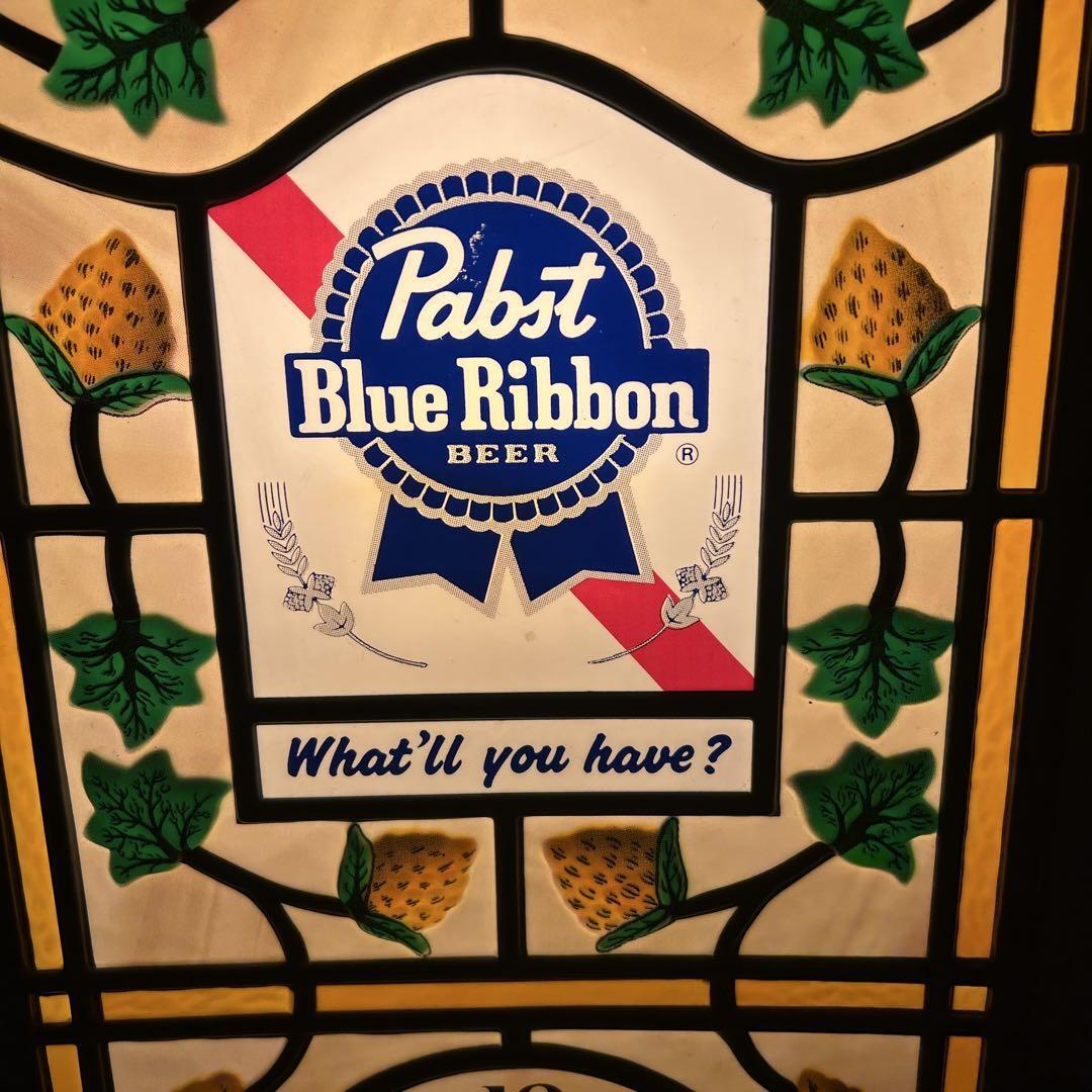 パブストブルーリボン/Pabst Blue Ribbon/ライトアップ 掛け時計 ビンテージ☆パブストブルーリボン/Pabst Blue Ribbon ライト