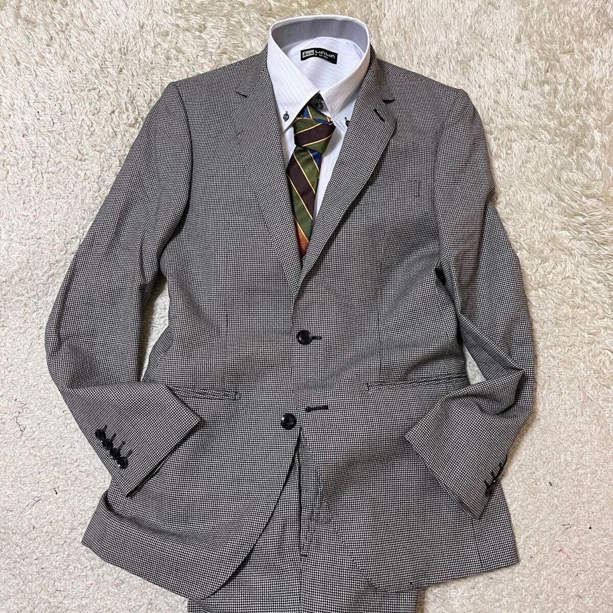 JOHN PEARSE 3ピースセットアップ 光沢ブラック 96Y7 Lサイズ JOHN PEARSE Black SELECT LINE】【年間】スリーピース2釦