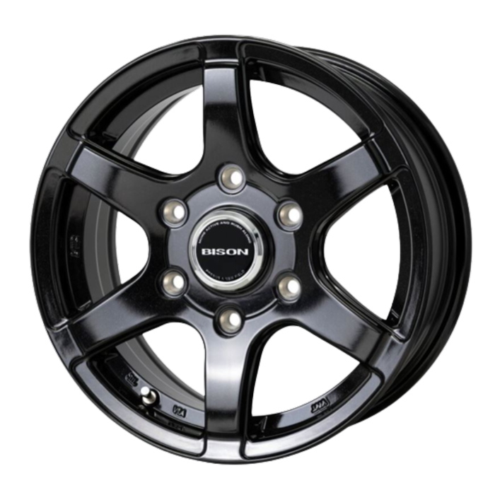 TOYO OPEN COUNTRY AT3 WL 195/80R15 107/105N LT BISON BN-04 メタリックブラック 15インチ 6J+33 6H-139.7 4本セット