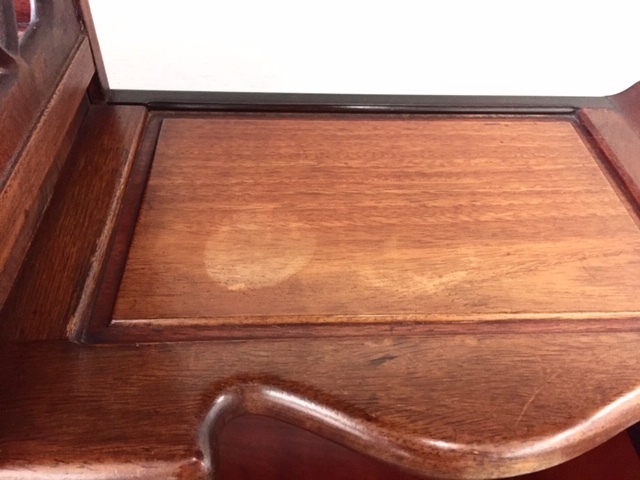 ☆直接引取歓迎☆ 唐木家具 縞黒壇 唐木 茶棚 茶箪笥 山水彫り