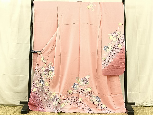 平和屋着物■豪華振袖　舞桜文　暈し染め　金彩　鈴乃屋扱い　ロング丈　正絹　逸品　BAAL5015hz